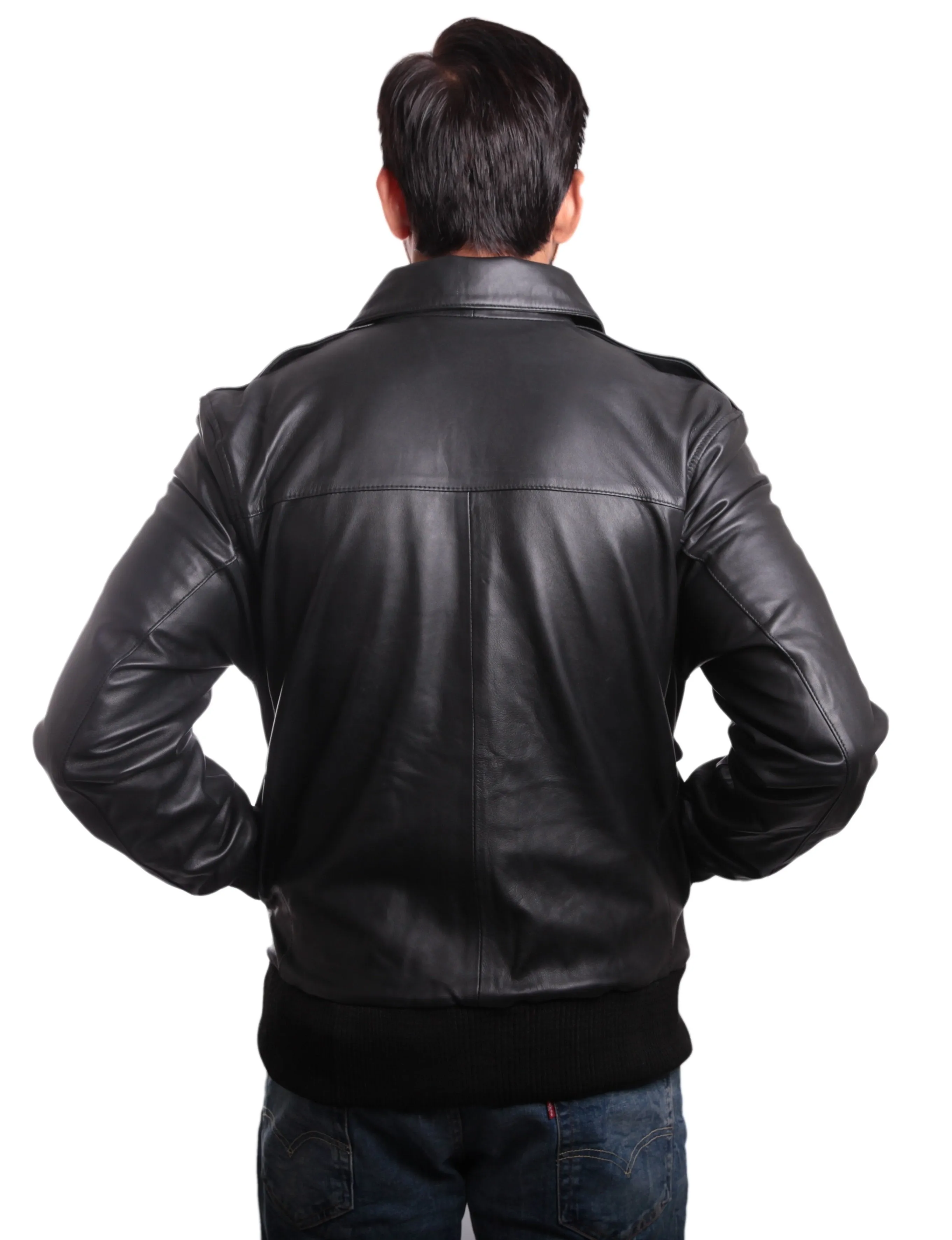 Houston Mens Leather Bomber Jacket