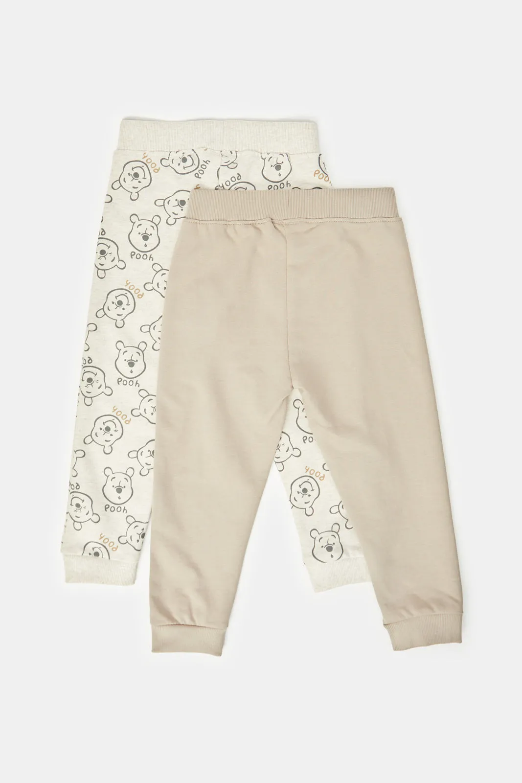 Infant Boys Ecru Winnie The Pooh Printed Joggers Set (Pack Of 2)