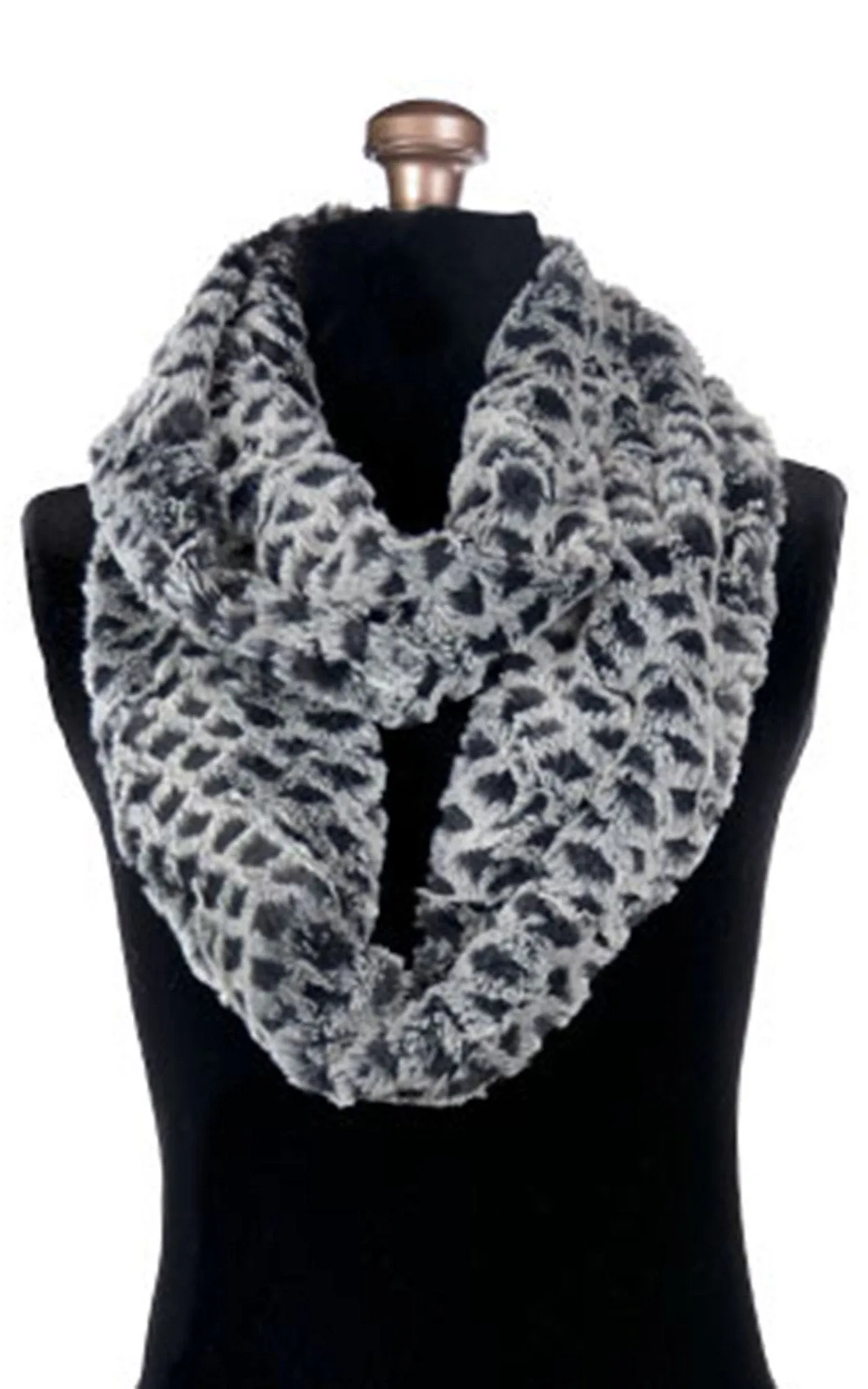 Infinity Scarf - Luxury Faux Fur in Snow Owl