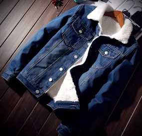 Jet Blue Full Fur Denim Jacket