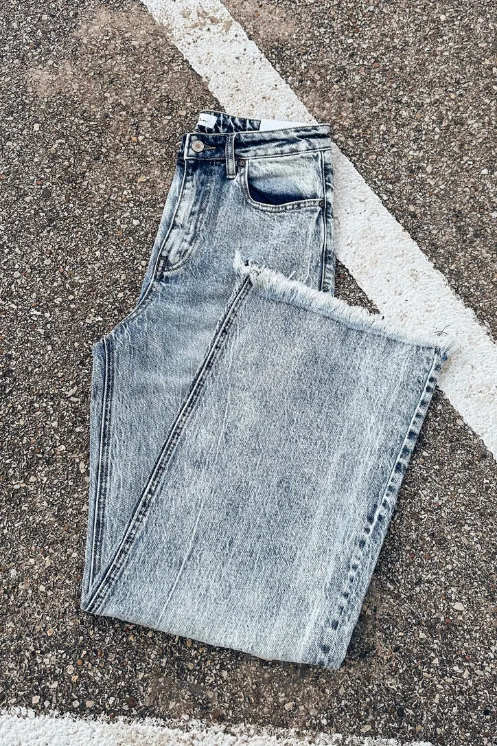 KanCan Acid Washed Wide Leg Jeans