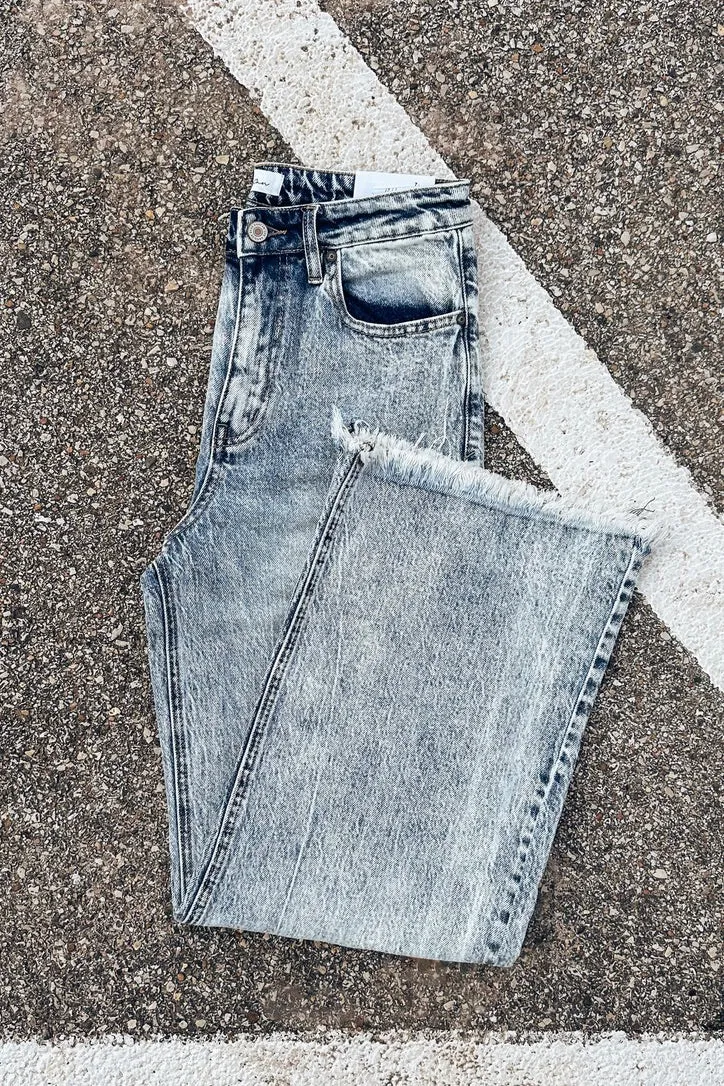 KanCan Acid Washed Wide Leg Jeans