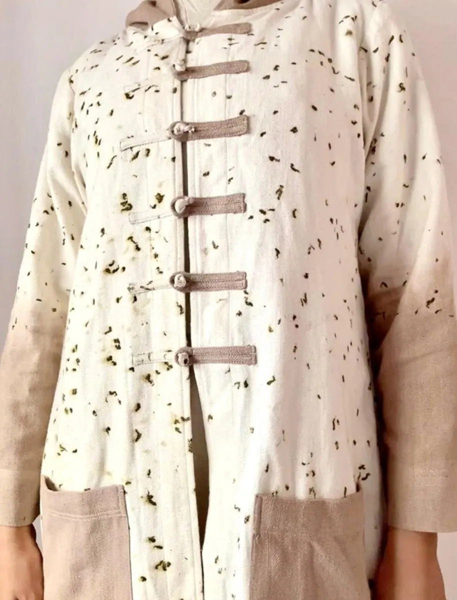 Khadi Shrug Natural Dye & Eco Printed with Flower Petals