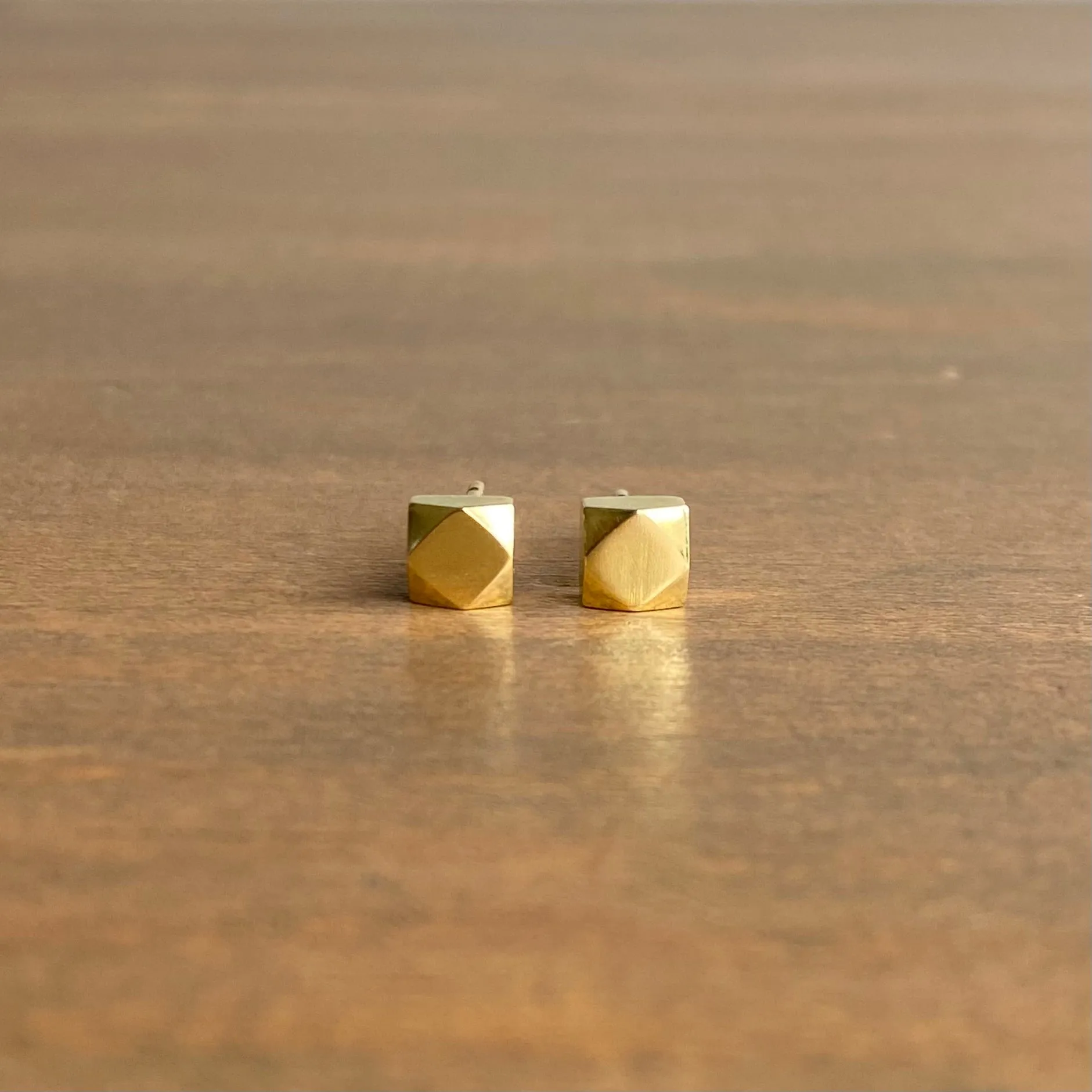 Large Faceted Stud Earrings