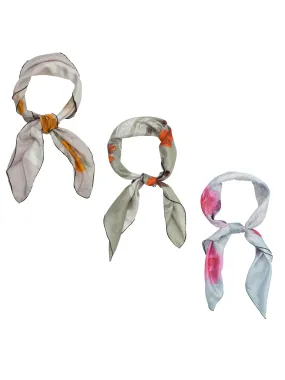 Light Gray Pink Gray Speckled Silk Scarf 3-Pack