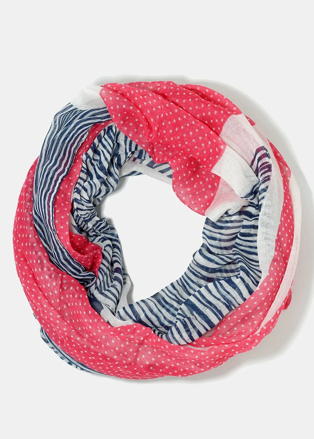 Lightweight Mixed Print Infinity Scarf