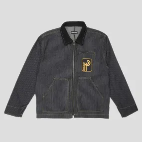 Long Con Striped Denim Packers Jacket