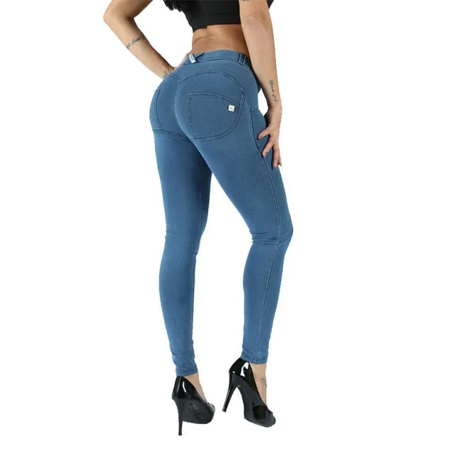 Melody Jeans for Women Skinny Jeans Slim Fit Femme Mid Rise  Fitness Shapewear for Girls Denim Fashion Booty Control Sexy