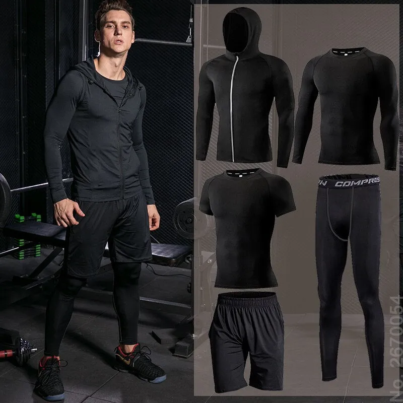 Men Sportswear Compression Sport Suits Quick Dry Running Sets Clothes Sports Joggers Training Gym Fitness Tracksuits Running Set