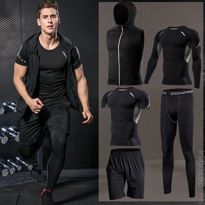 Men Sportswear Compression Sport Suits Quick Dry Running Sets Clothes Sports Joggers Training Gym Fitness Tracksuits Running Set