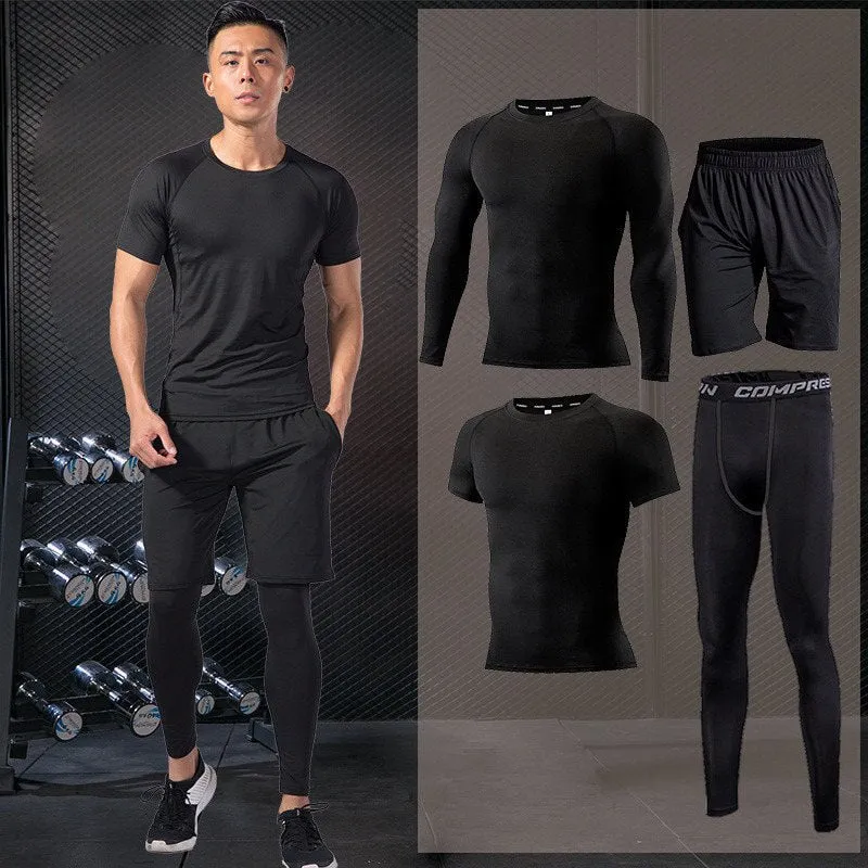 Men Sportswear Compression Sport Suits Quick Dry Running Sets Clothes Sports Joggers Training Gym Fitness Tracksuits Running Set