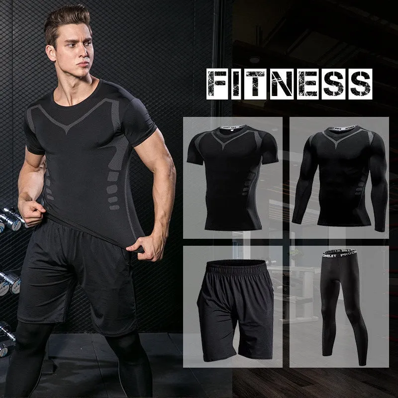 Men Sportswear Compression Sport Suits Quick Dry Running Sets Clothes Sports Joggers Training Gym Fitness Tracksuits Running Set