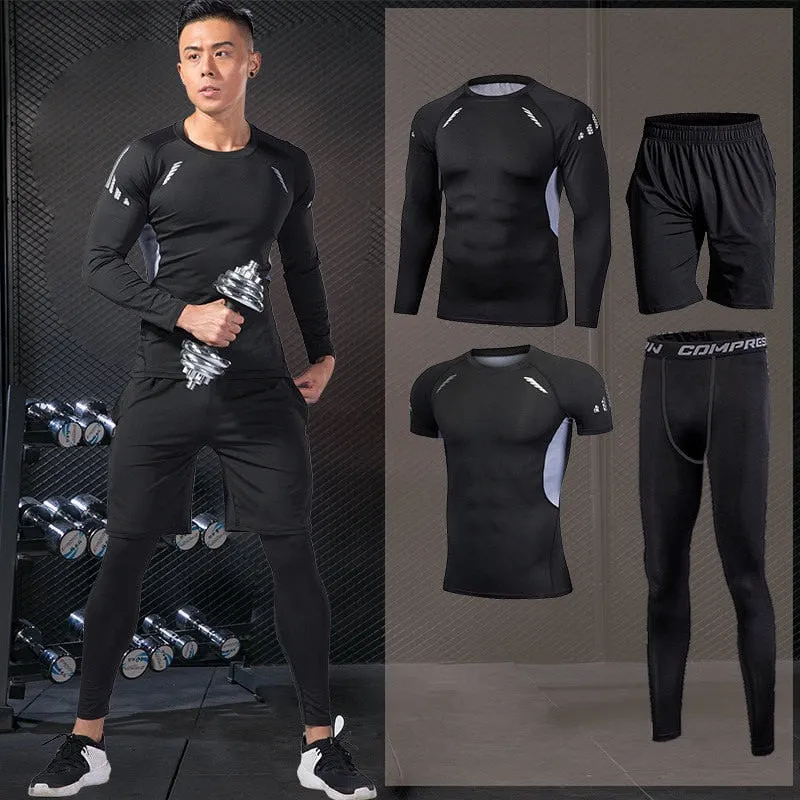 Men Sportswear Compression Sport Suits Quick Dry Running Sets Clothes Sports Joggers Training Gym Fitness Tracksuits Running Set