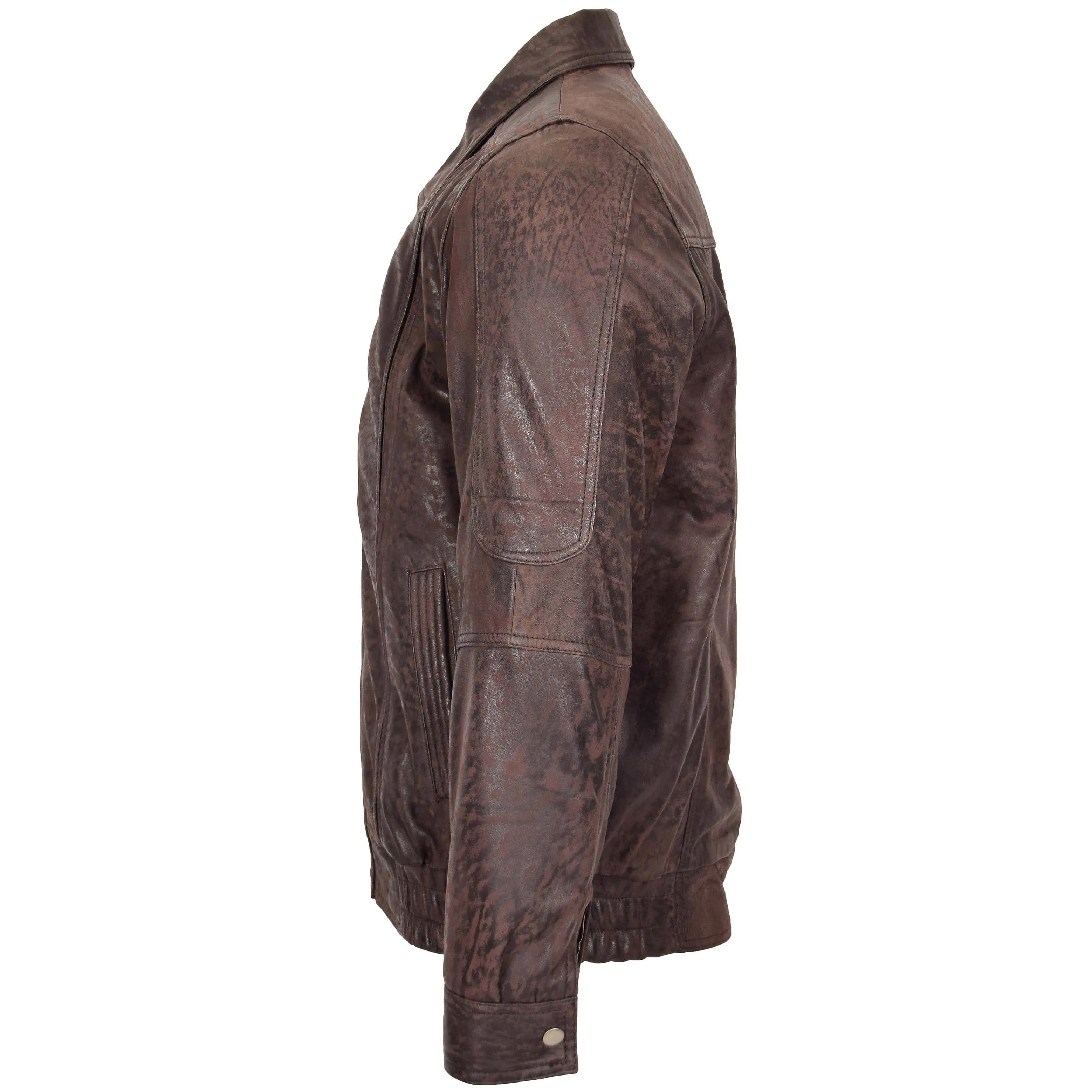 Mens Bomber Leather Jacket Classic Style Jim Brown Nubuck