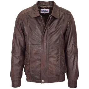 Mens Bomber Leather Jacket Classic Style Jim Brown Nubuck