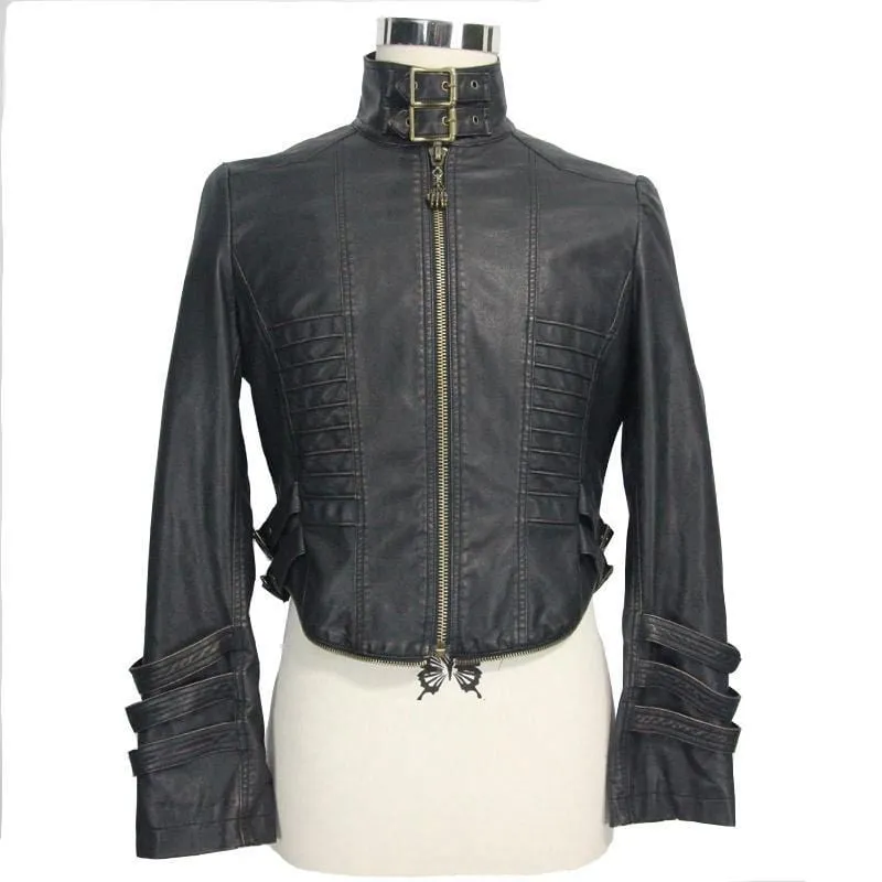 Men‘s Convertible Punk Leather Coat