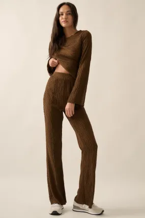 Mocha Flared Knit Pants