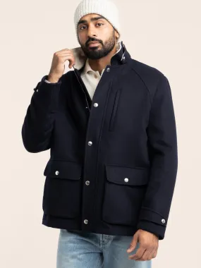 Navy Wool Beaver Cloth Jacket