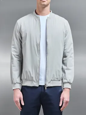 Nylon Padded Bomber Jacket in Stone