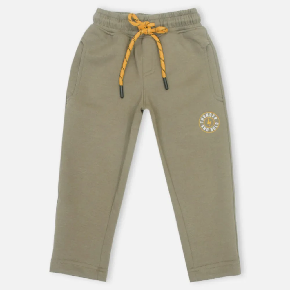 Olive & Grey Regular Fit Track Pant