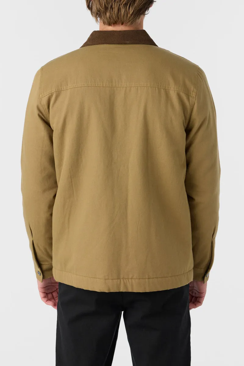 ONeill BRONSEN HIGH PILE LINED BARN JACKET - DARK KHAKI