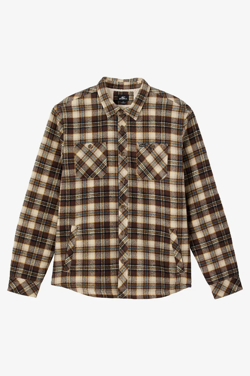 ONeill REDMOND FLANNEL HIGH PILE LINED JACKET - LIGHT KHAKI 2