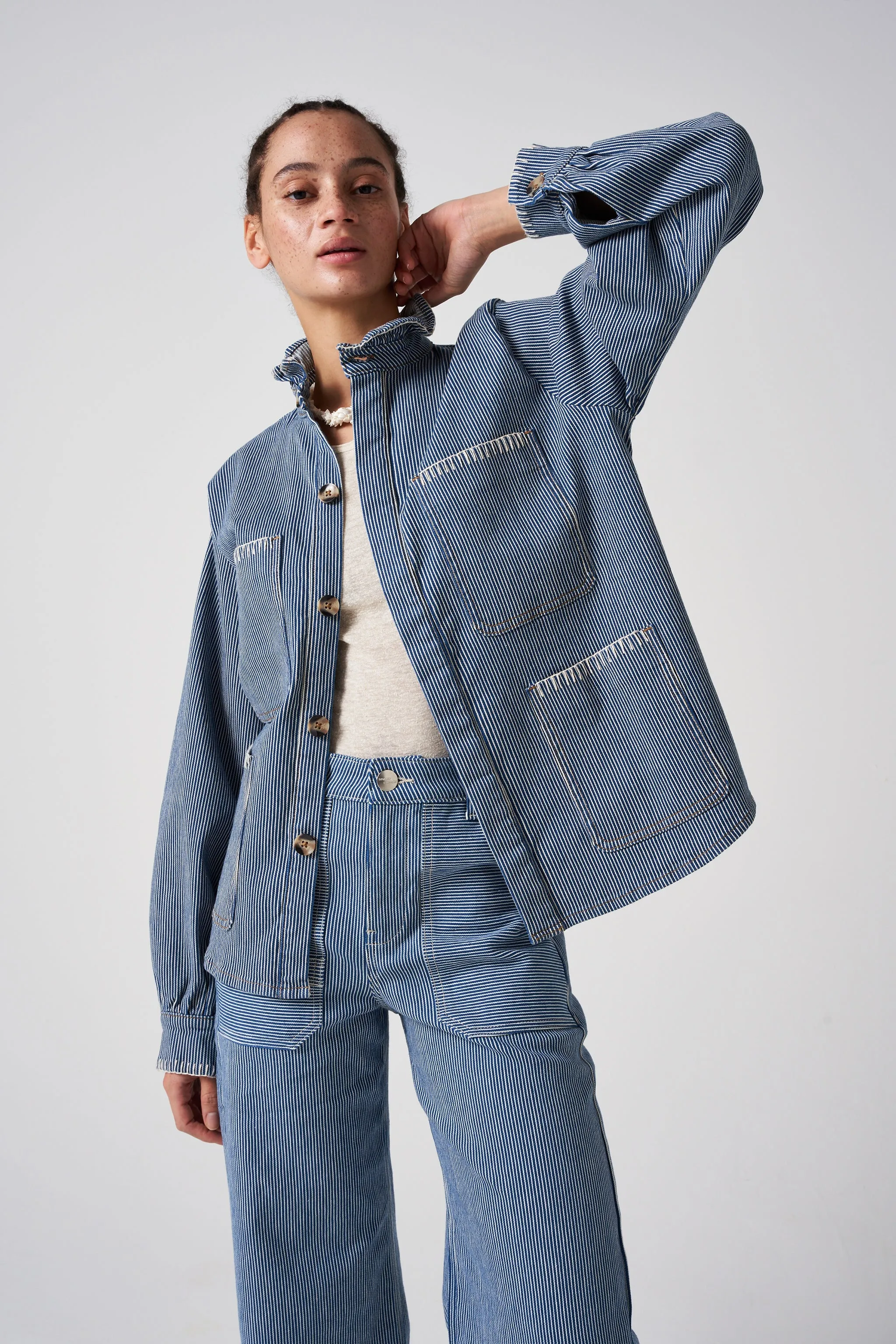 Pablo Jacket in Denim Stripe