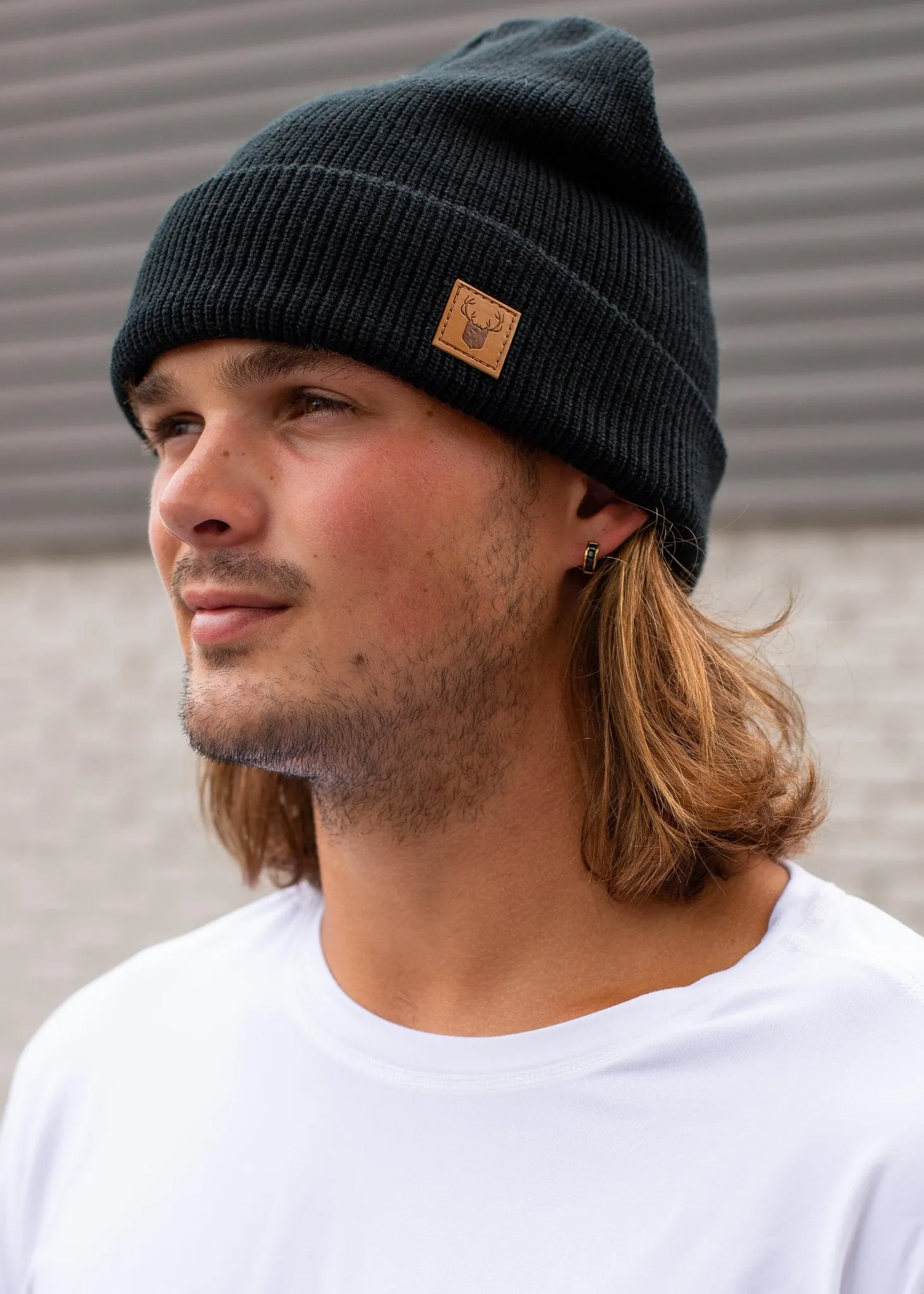 PANACHE MENS BLACK BEANIE