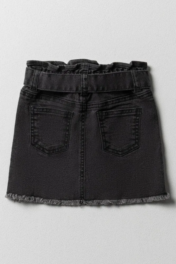 Paper Bag Denim Washed Black