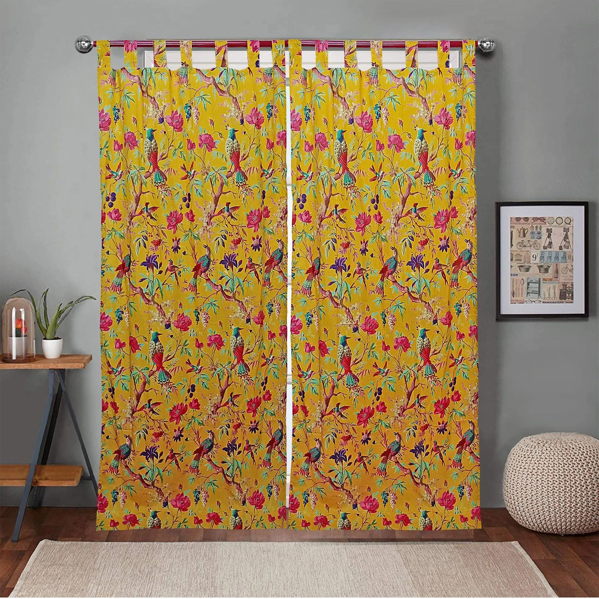 Paradise Curtain Pair-Mustard Yellow