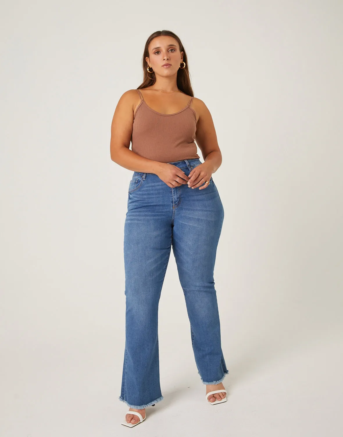 Plus Size Stretch Denim Flare Jeans