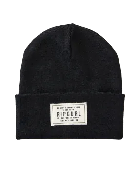 Premium Surf Tall Beanie in Black