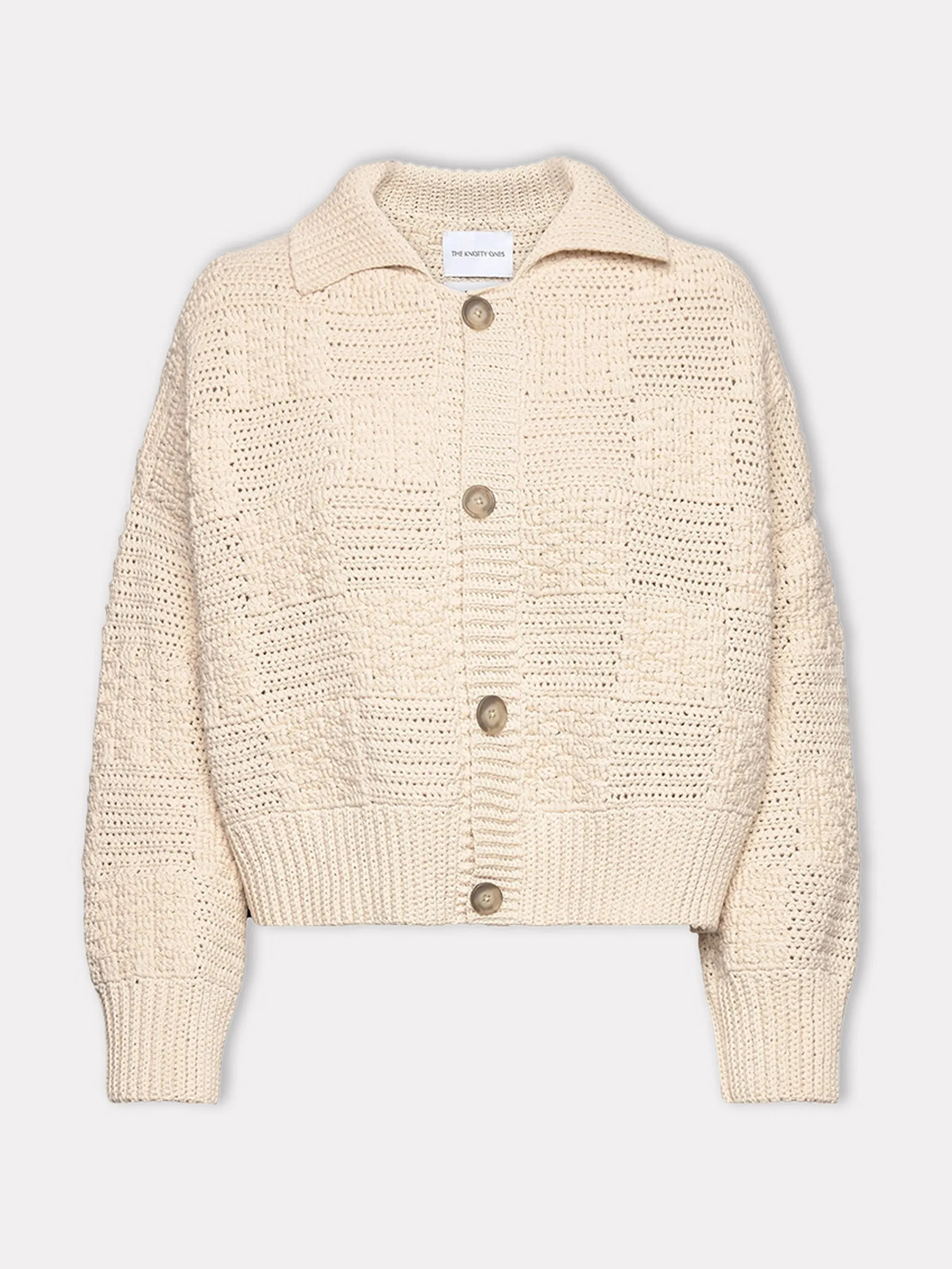 Prietema oat milk crochet cotton jacket