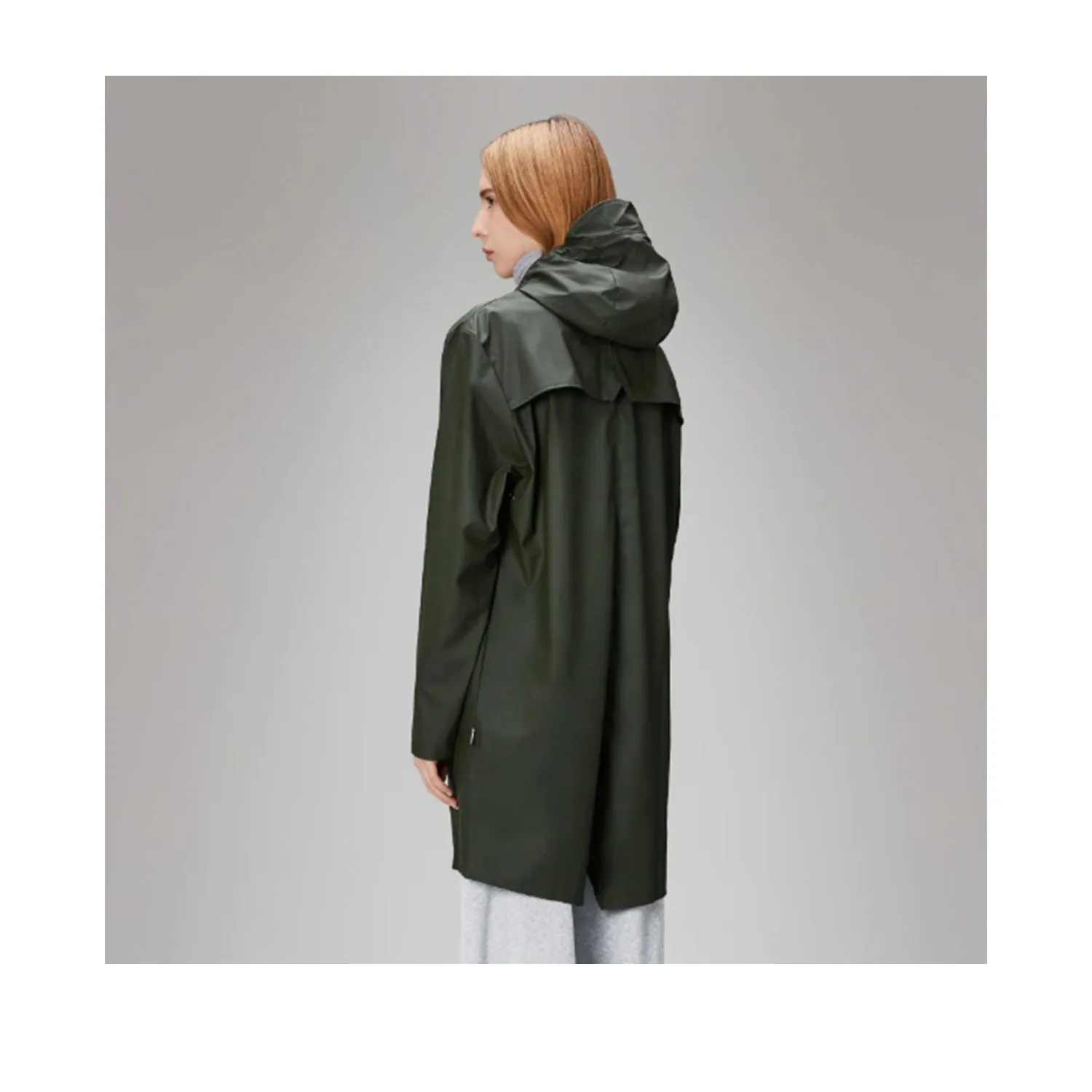 Rains Unisex Long Jacket W3 in Green