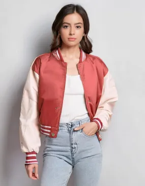 Retro Red Varsity Bomber Jacket