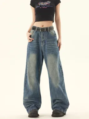 Retro Wash Wide Denim Jeans