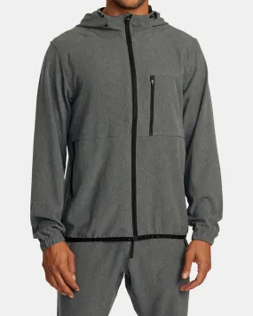 RVCA Yogger Zip-Up Hooded Jacket II - CHARCOAL HEATHER