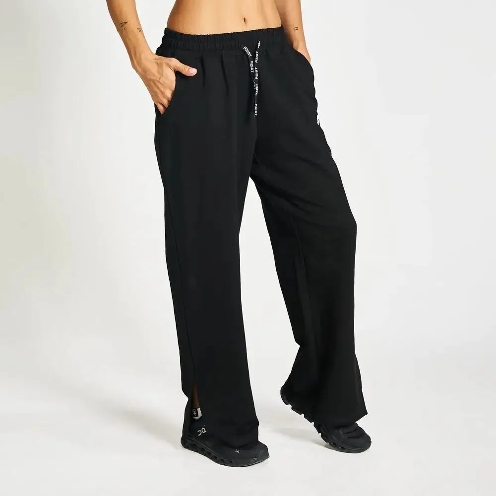 RZIST NEVER SETTLE BLACK WOMEN'S FLARED JOGGERS