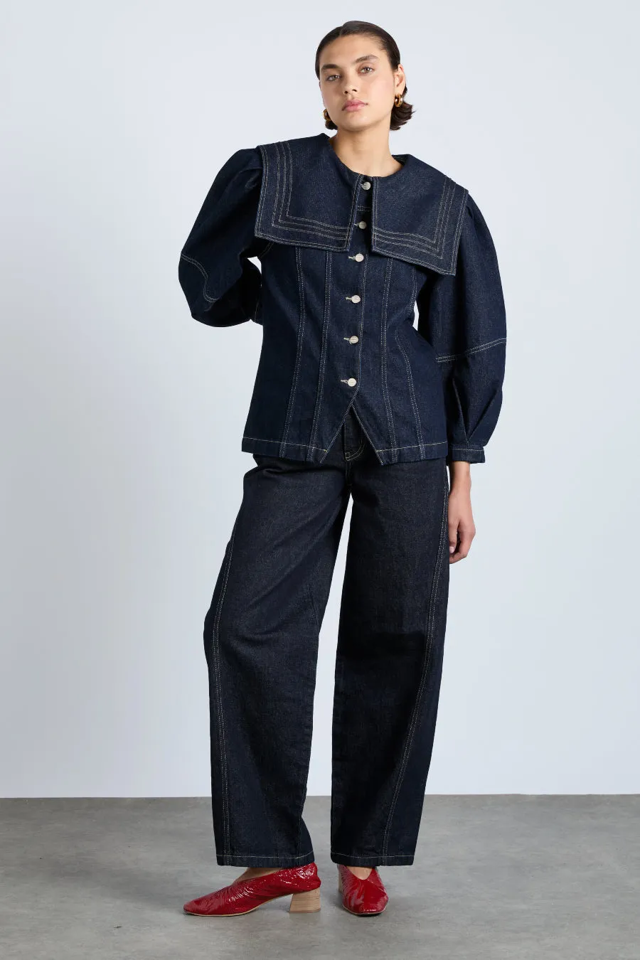 sailor denim jacket - dark indigo