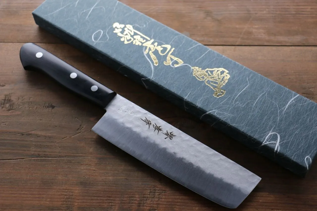 Sakai Takayuki Blue Steel Hammered 3 Layer Nakiri 165mm