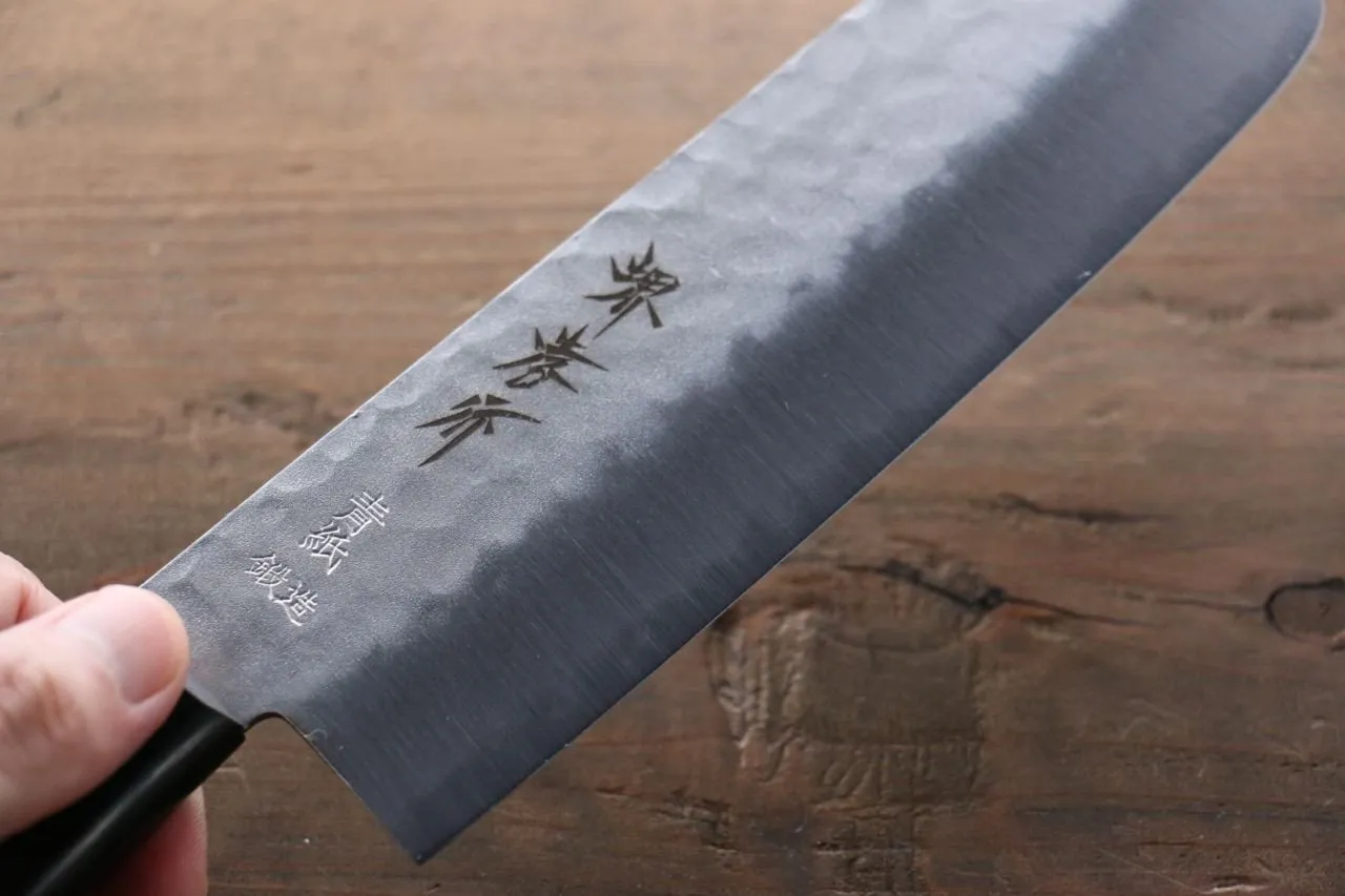 Sakai Takayuki Blue Steel Hammered 3 Layer Nakiri 165mm