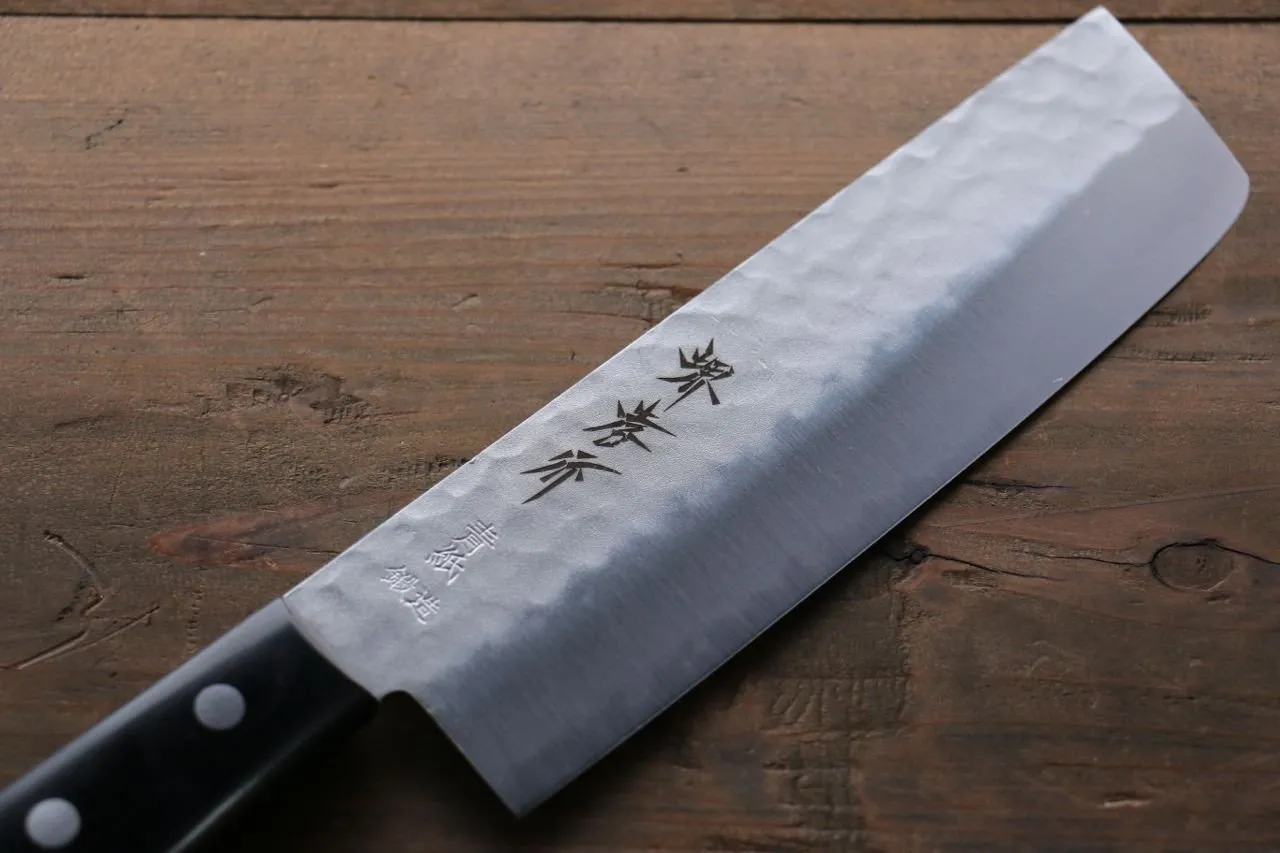 Sakai Takayuki Blue Steel Hammered 3 Layer Nakiri 165mm