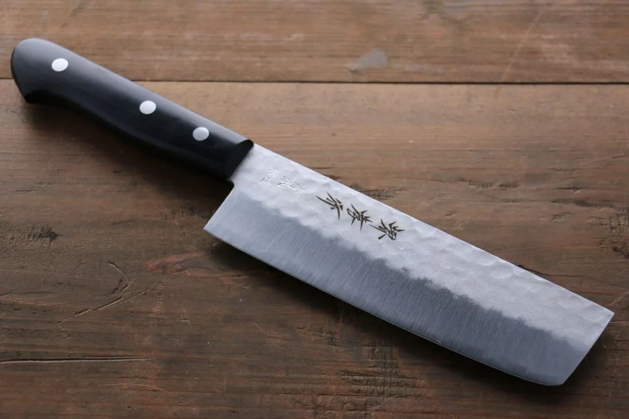 Sakai Takayuki Blue Steel Hammered 3 Layer Nakiri 165mm