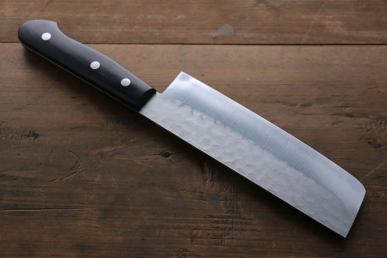 Sakai Takayuki Blue Steel Hammered 3 Layer Nakiri 165mm