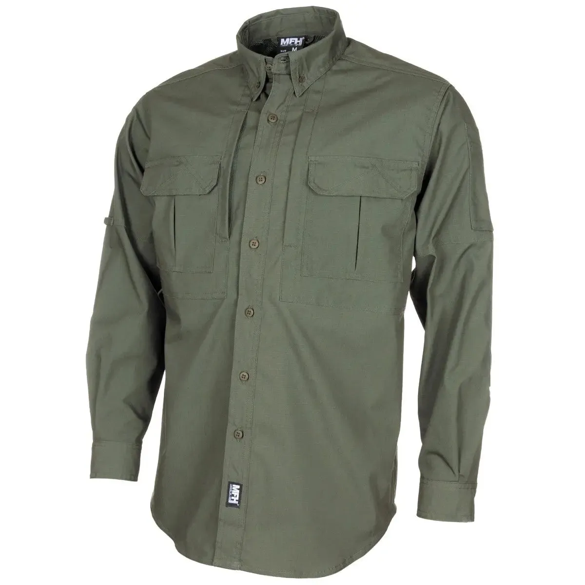 Shirt, "Attack", long-sleeved, OD green, Teflon, Rip Stop