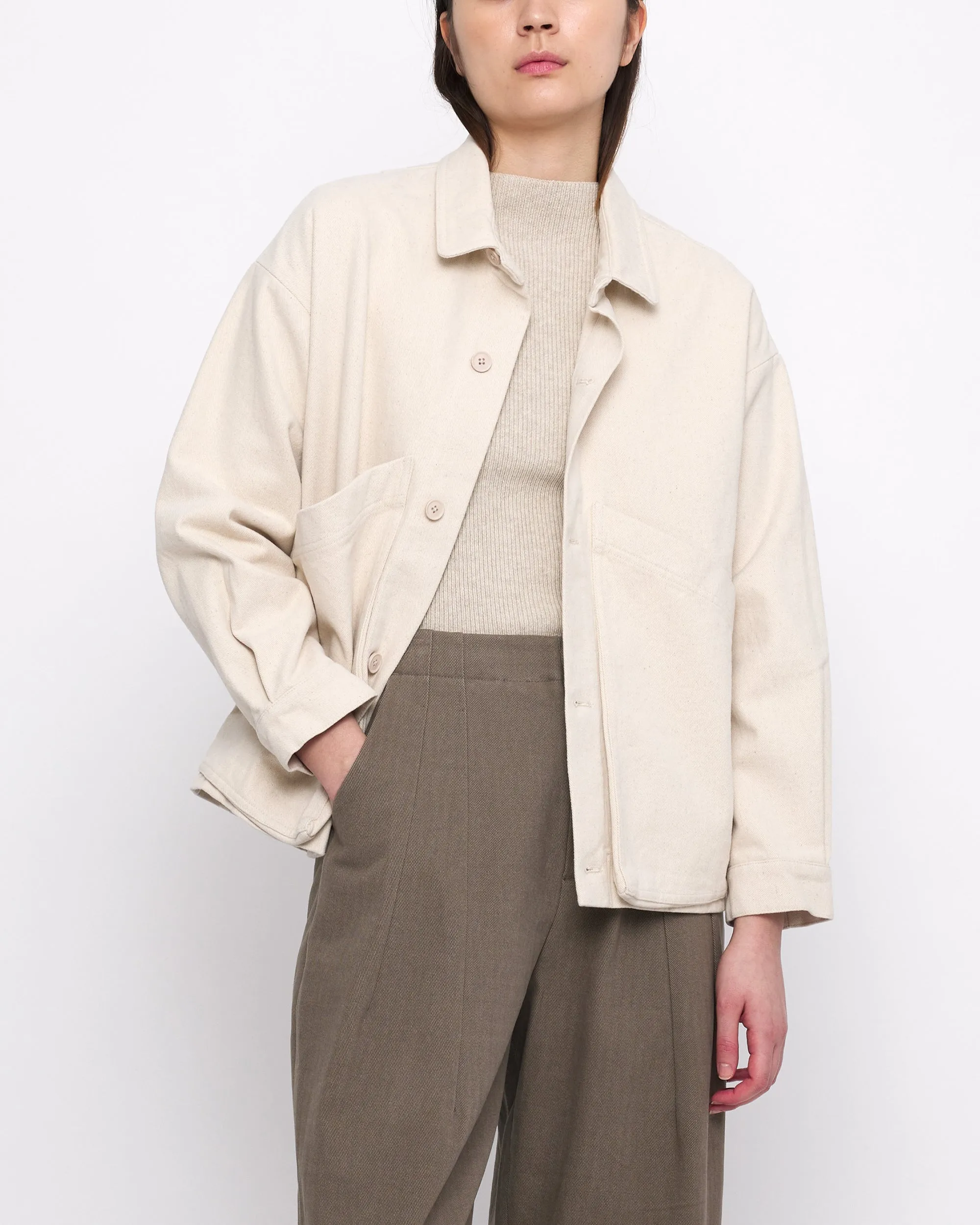 Signature Panel Pockets Shirt Jacket - Heavy Canvas Edition - Off-White