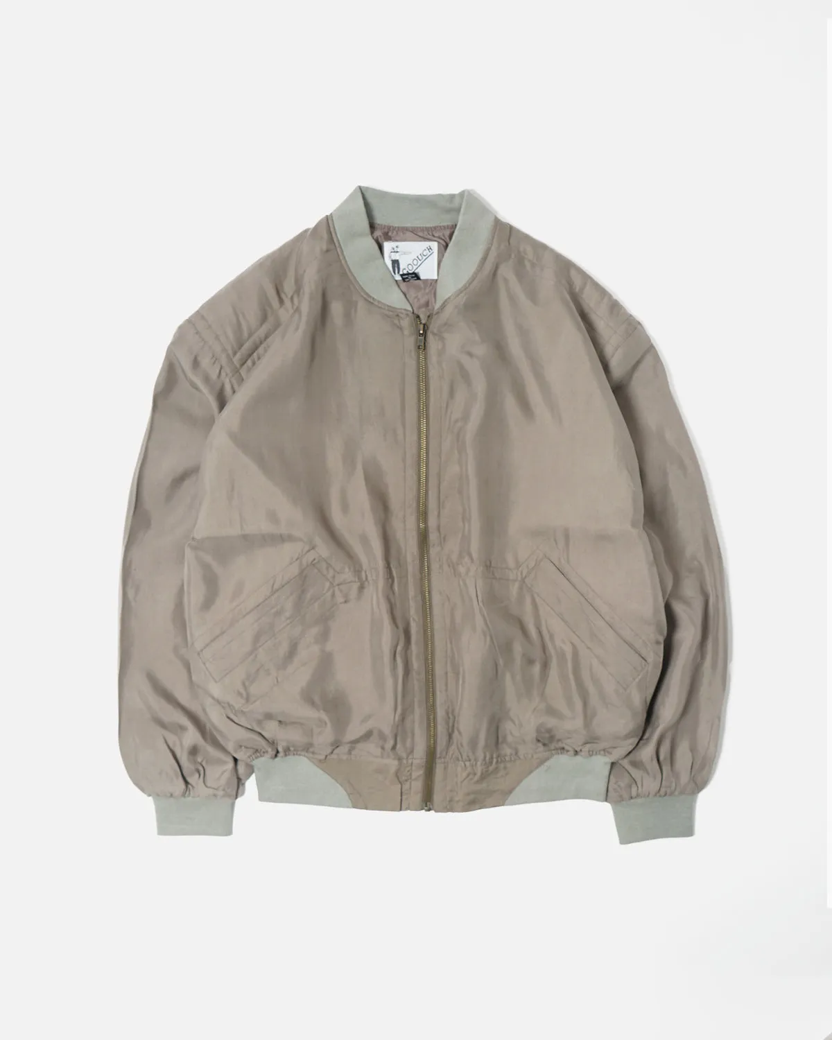 Silk Bomber Jacket / Beige