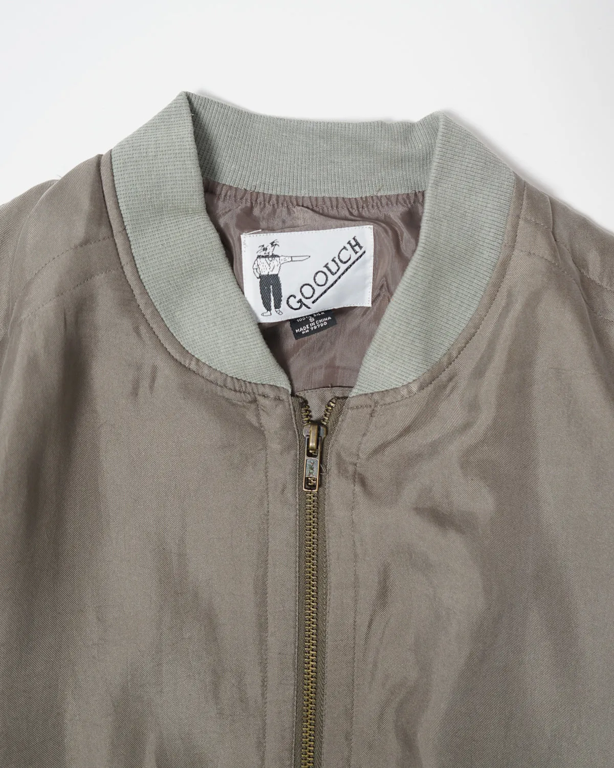 Silk Bomber Jacket / Beige