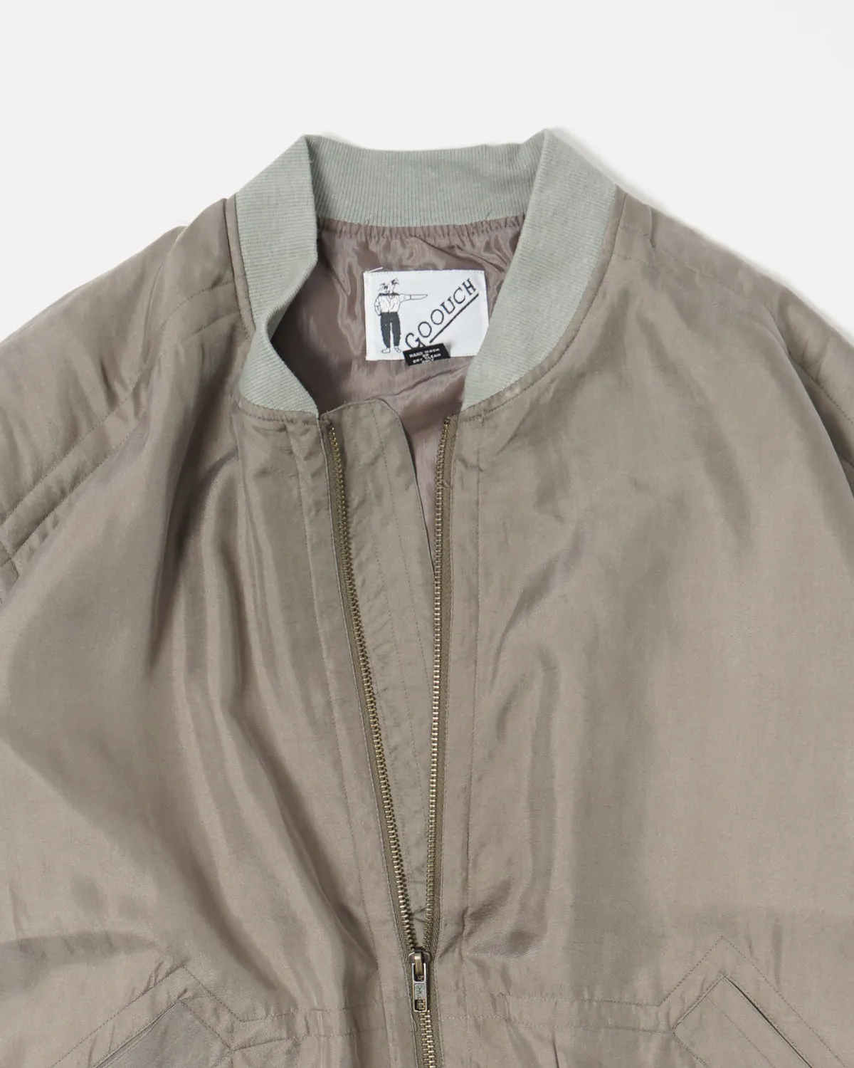 Silk Bomber Jacket / Beige