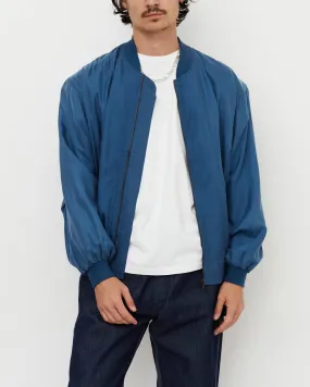 Silk Bomber Jacket / Blue